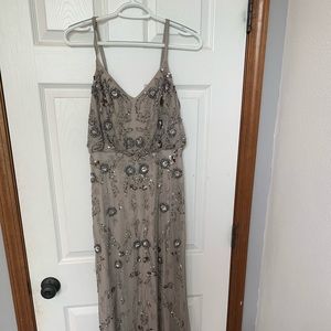 adrianna papell dress, hand beaded